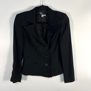 Vintage Bebe San Francisco Black Double Breasted Blazer Jacket Size 6 USA Made